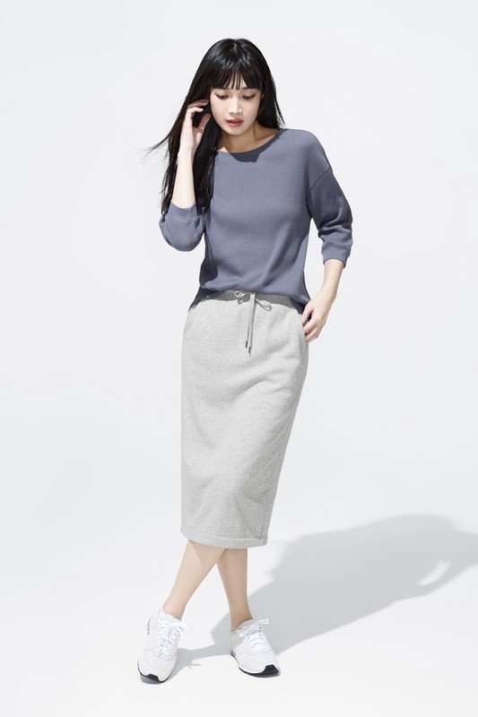 華夫格寬鬆七分袖T恤-女