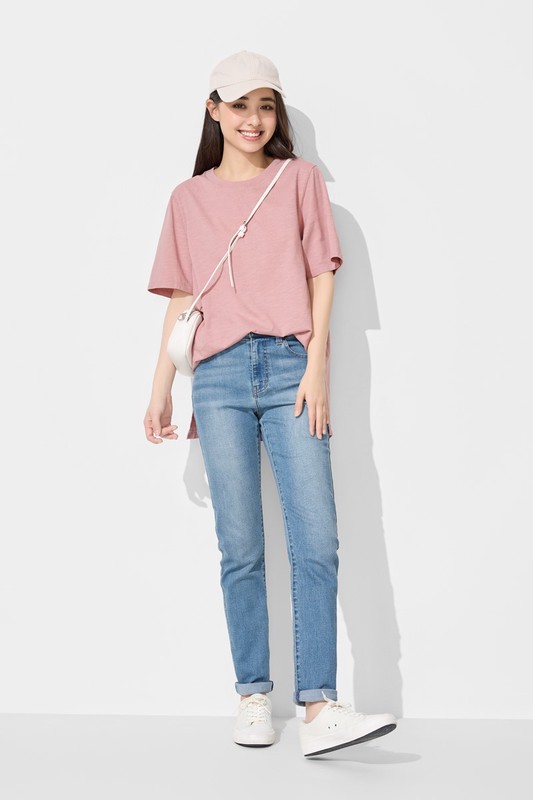 竹節棉寬鬆長版T恤-女