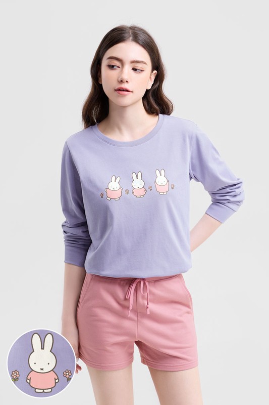 Miffy長袖印花T恤-08-女