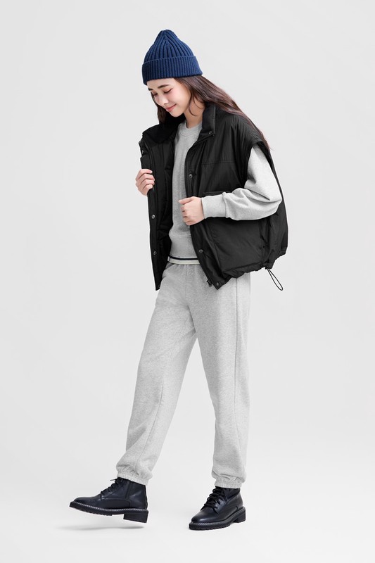 毛圈寬版休閒圓領衫-女