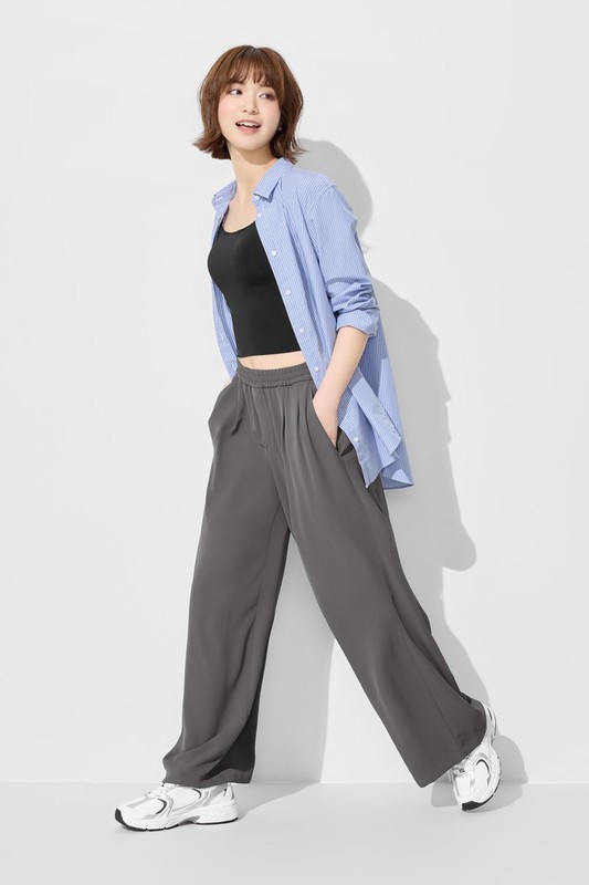 垂墜風寬褲-女
