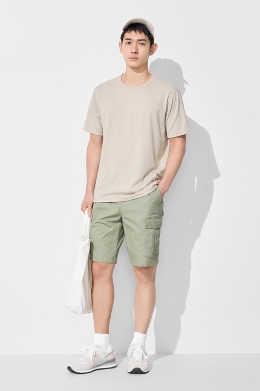 鬆緊工裝短褲-男