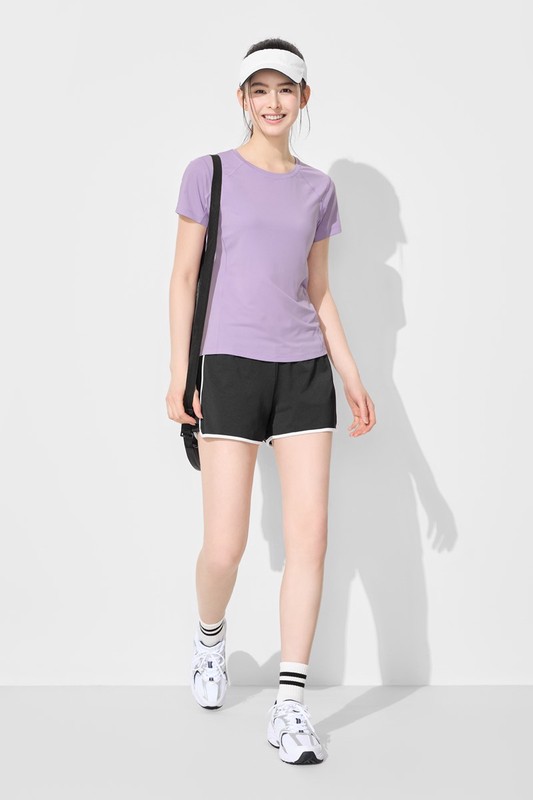 吸排網眼短袖T恤-女