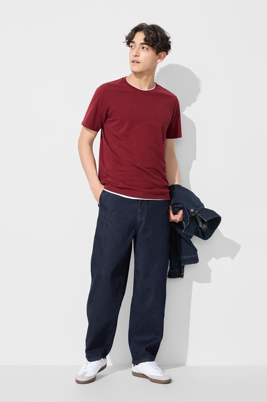 純棉圓領T恤-男