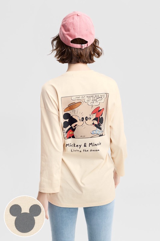 迪士尼系列寬長版八分袖印花T恤-12-女
