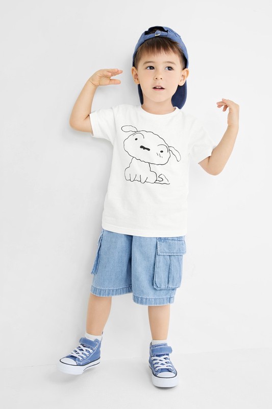 蠟筆小新印花T恤-01-童