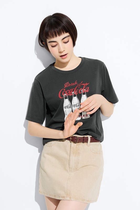 可口可樂寬版印花T恤-16-女
