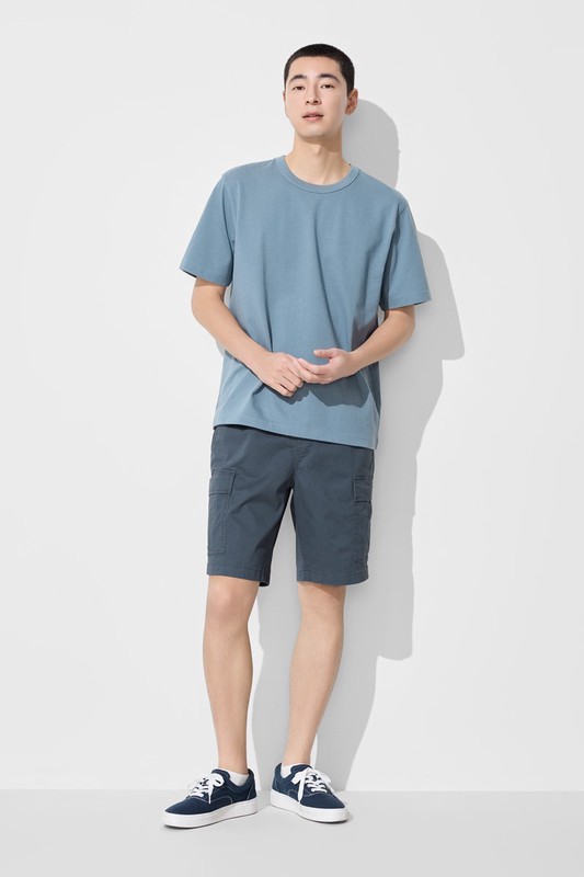 鬆緊工裝短褲-男