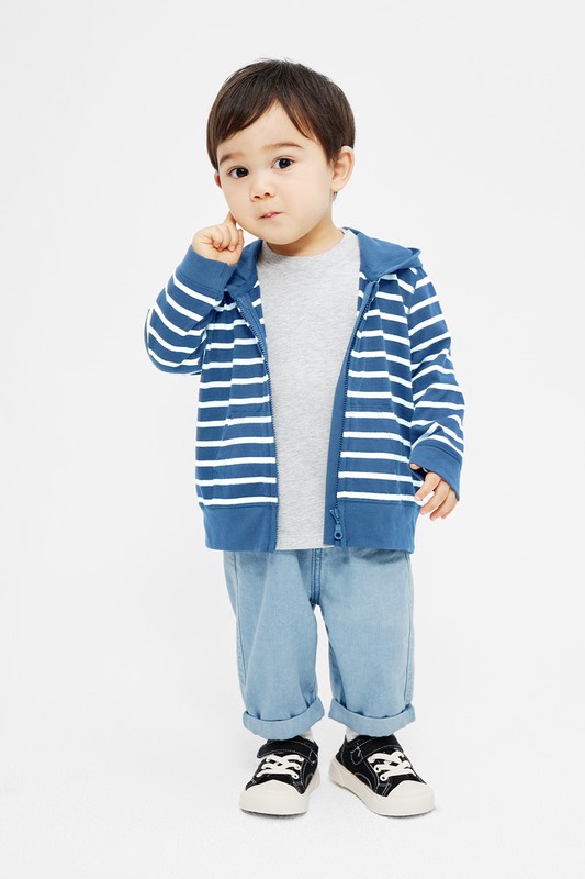 純棉條紋連帽外套-Baby