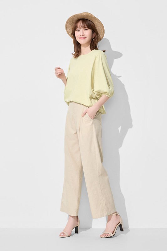 棉麻寬褲-女