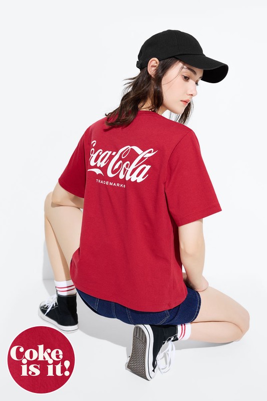 可口可樂寬版印花T恤-13-女