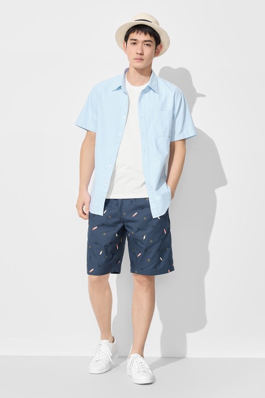 牛津短袖襯衫-男