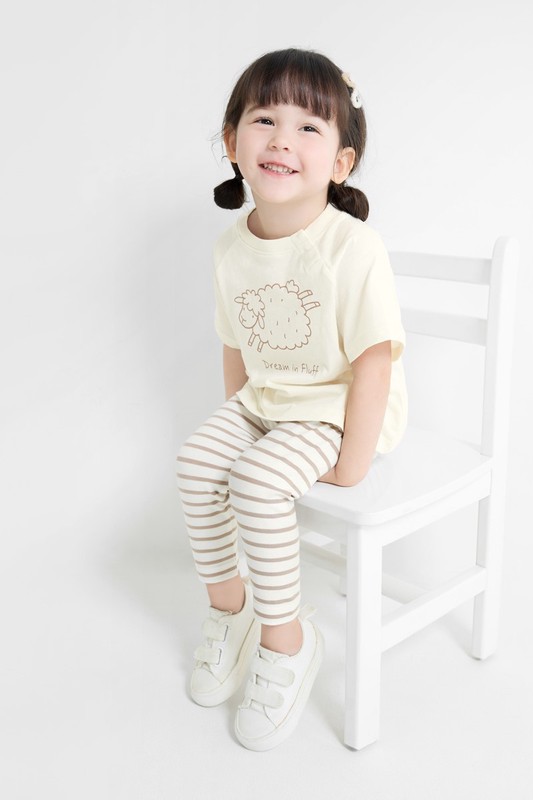 竹節棉寬鬆動物印花T恤-Baby