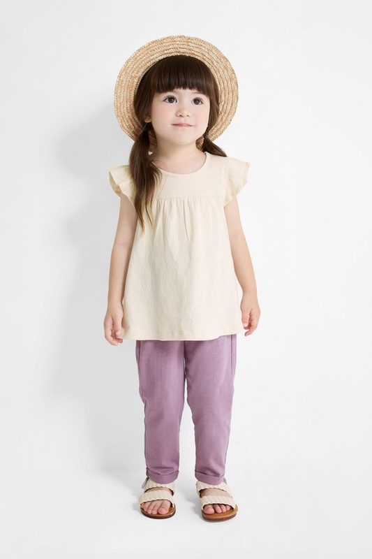 竹節棉口袋長褲-童