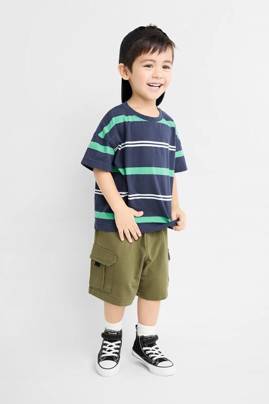 小毛圈口袋五分褲-童