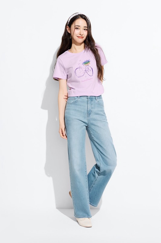 花卉單車印花T恤-女