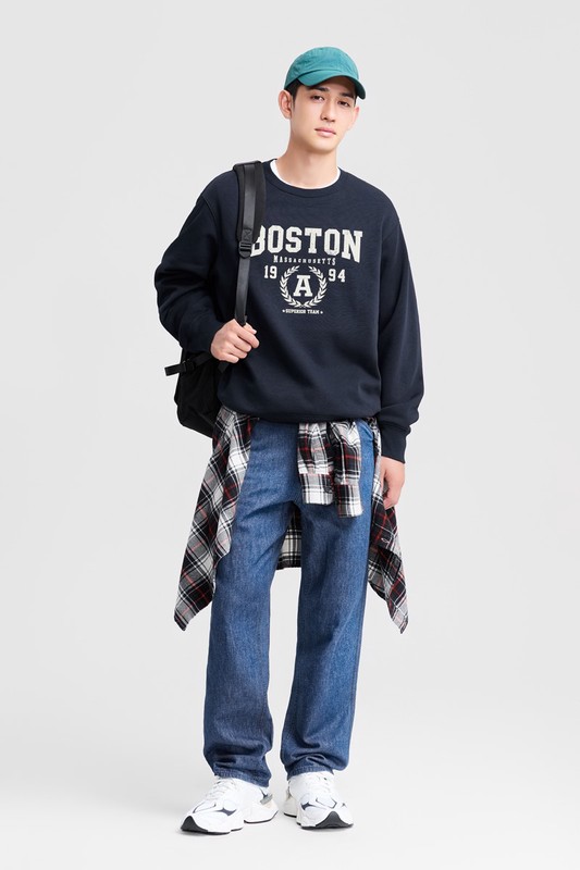 文字刷毛印花圓領衫-02-男