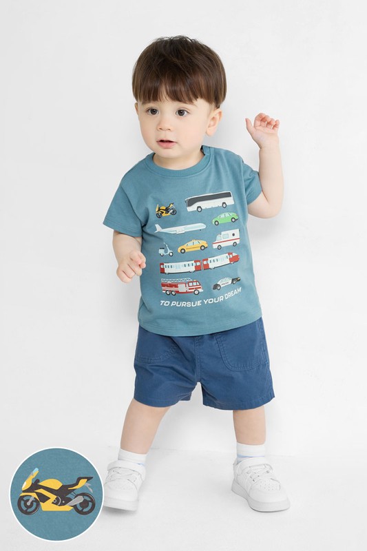 夢想交通工具印花T恤-Baby