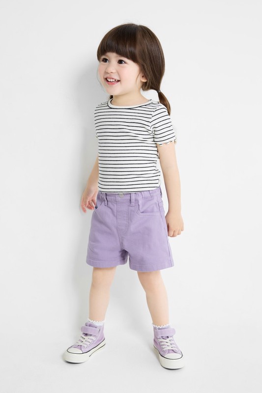多色牛仔短褲-童