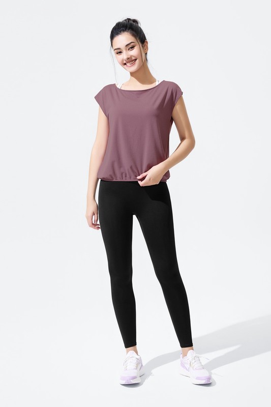 輕柔運動連袖上衣-女