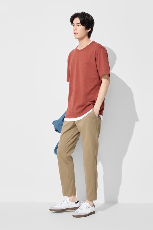 彈性休閒九分褲-男