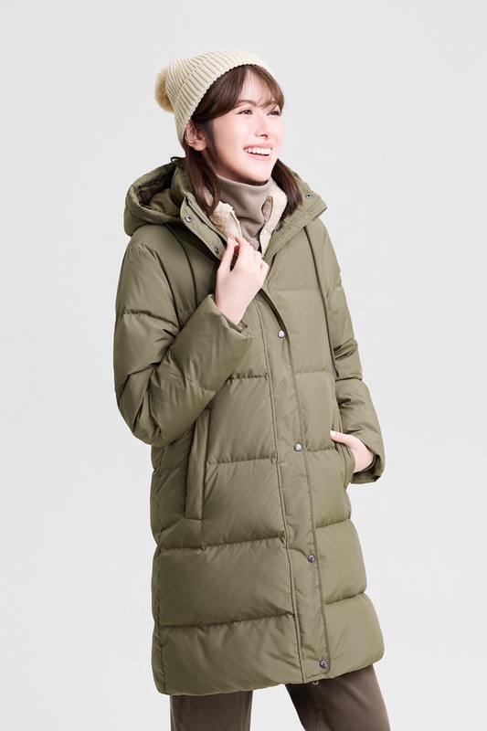 極暖羽絨長版外套-女