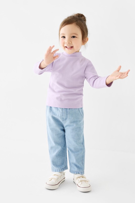 磨毛羅紋立領長袖T恤-Baby