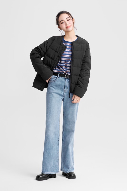 極暖羽絨無領外套-女