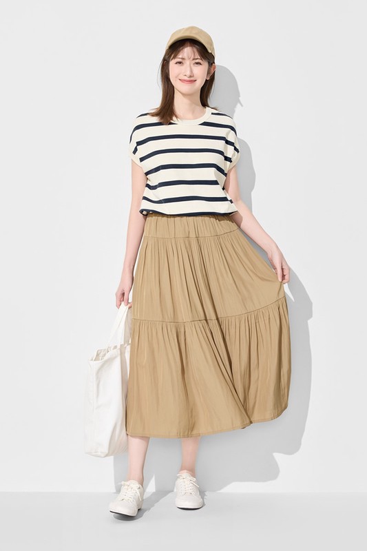 細褶蛋糕長裙-女