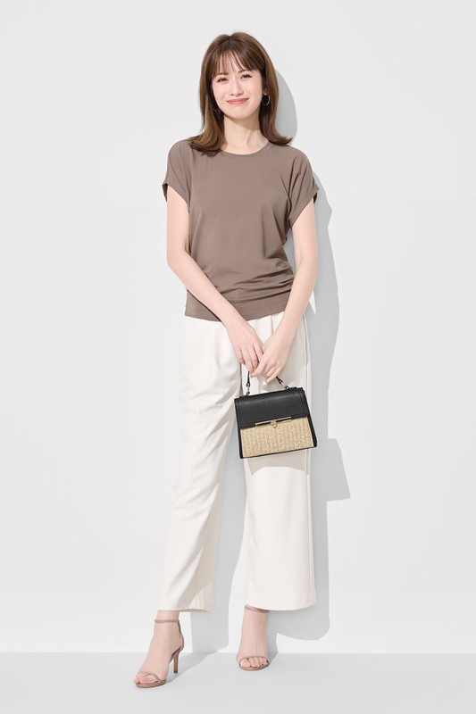 輕柔連袖抽皺T恤-女