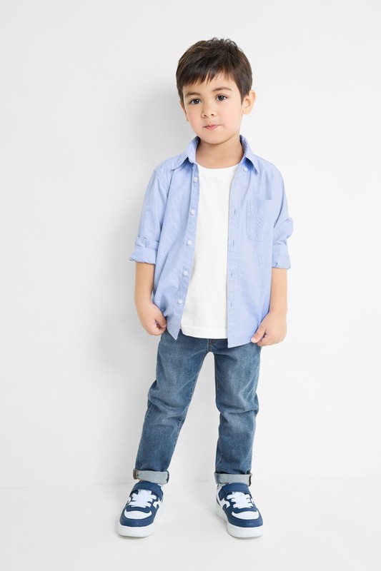 柔棉長袖襯衫-童