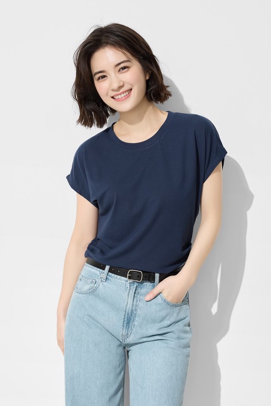 輕柔連袖抽皺T恤-女