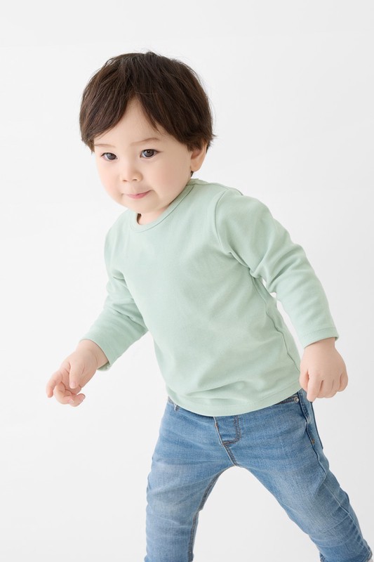 磨毛羅紋圓領長袖T恤-Baby