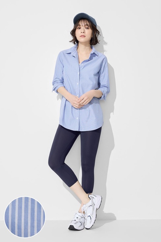 棉質條紋長版襯衫-女