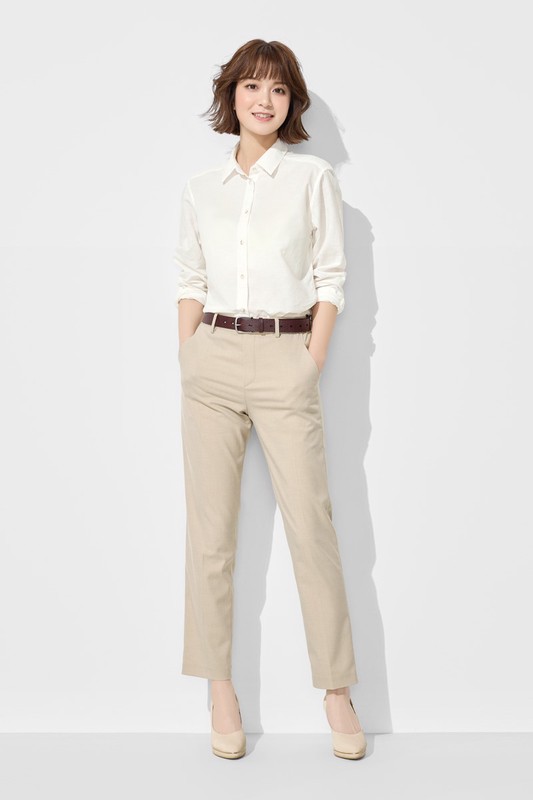 鬆緊腰頭九分褲-女