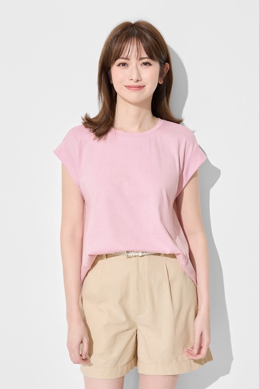 柔滑棉連袖抽皺上衣-女