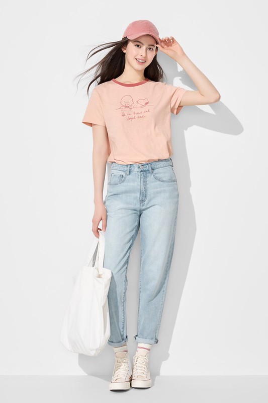 史努比系列竹節棉配色T恤-女