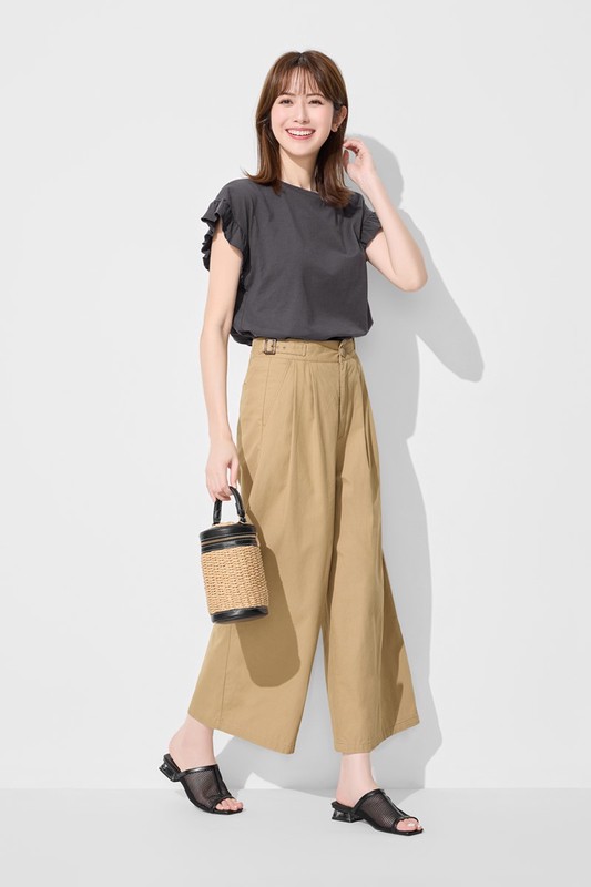打褶寬褲-女