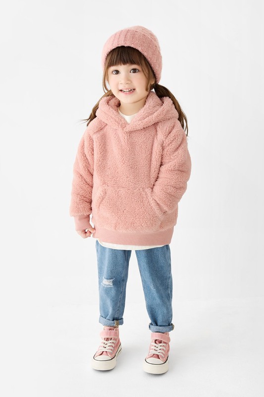 長刷毛連帽上衣-童
