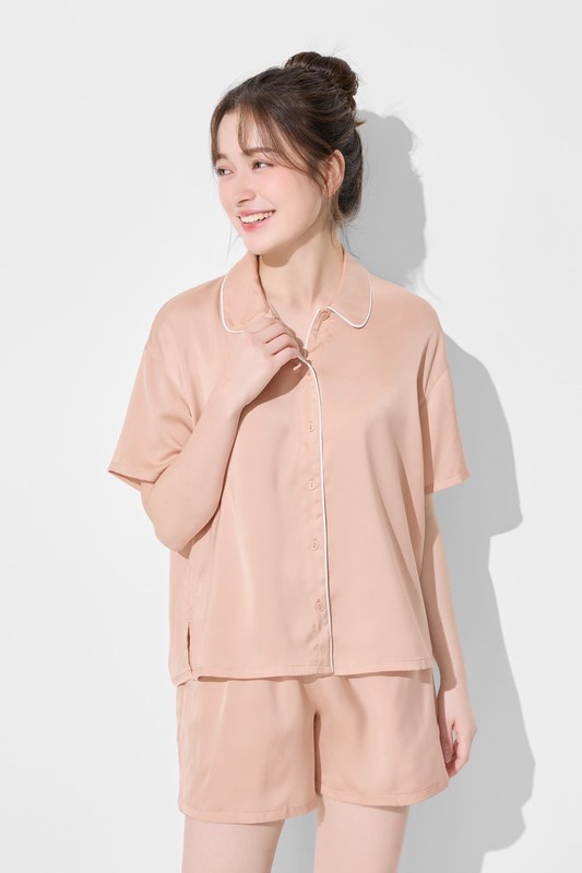 緞面寬版家居套裝-女