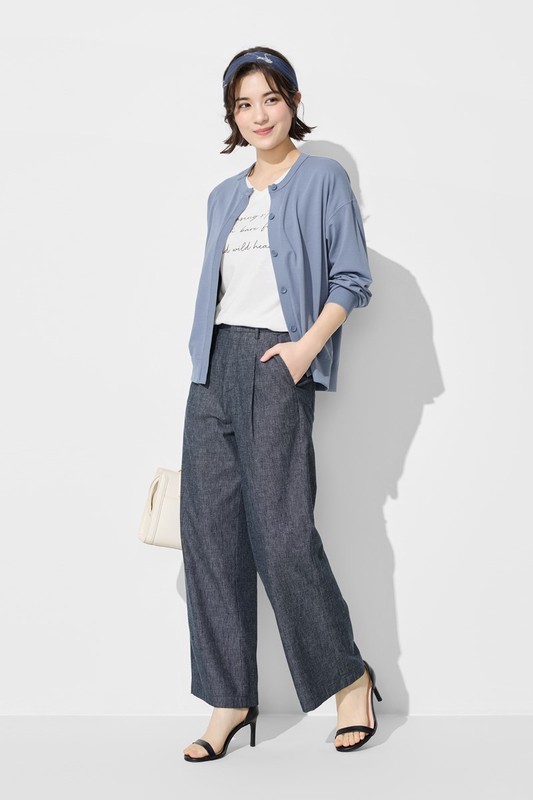 棉麻寬褲-女