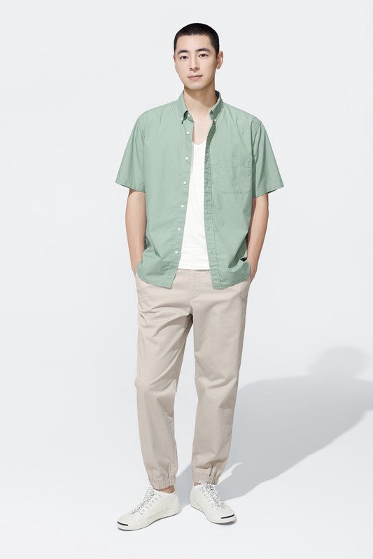 棉質鬆緊束口褲-男