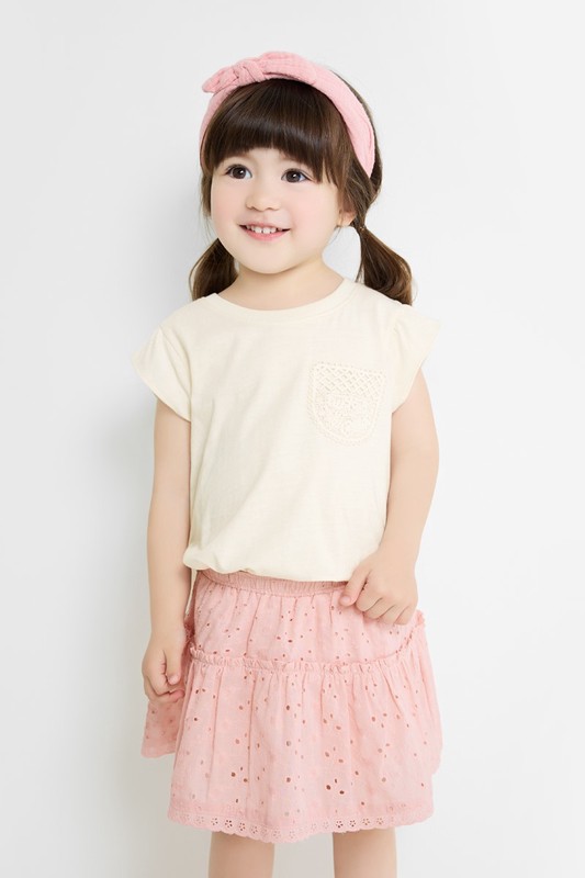 蕾絲蛋糕褲裙-童
