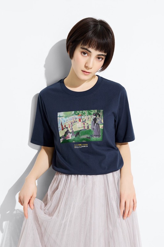 大人的圖鑑寬版印花T恤-18-女