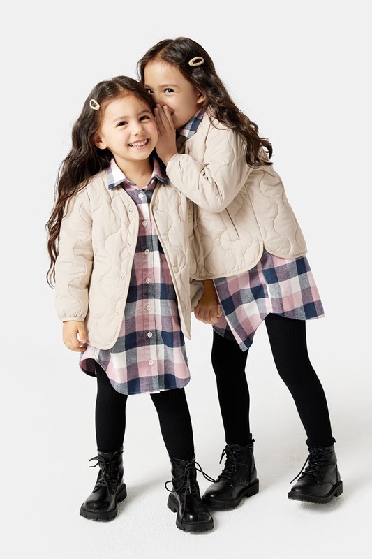 羅紋木耳邊內搭褲襪-童