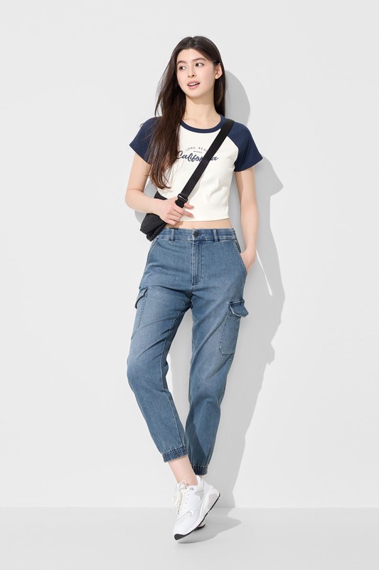 工裝牛仔束口褲-男