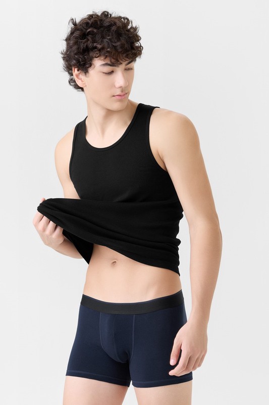 棉質低腰平口內褲-男