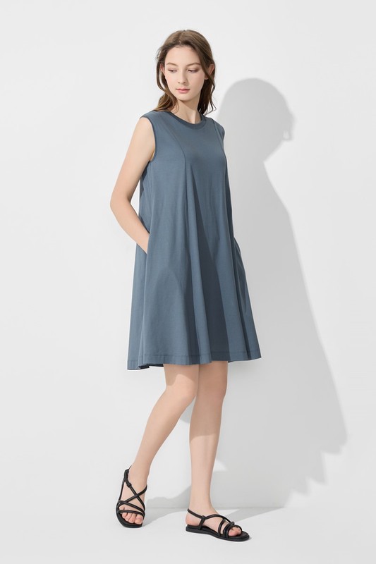 絲光棉無袖洋裝-女