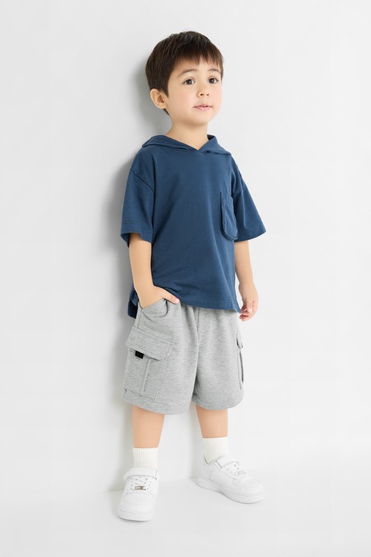 小毛圈口袋五分褲-童