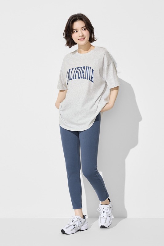 粗紡寬長版文字印花T恤-女